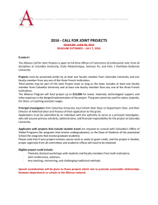 2016 - call for joint projects - Alliance