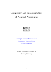 Complexity and Implementation of Nominal Algorithms