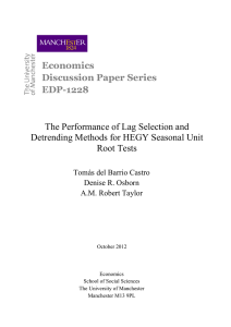 The Performance of Lag Selection and Detrending Methods for