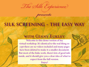 silk screening - the easy way wITH GINNy ECKLEy