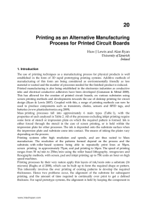 Printing as an Alternative Manufacturing Process for Printed