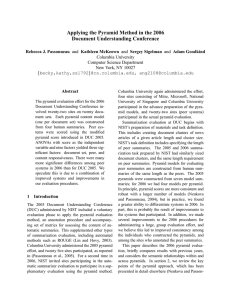 Applying the Pyramid Method in the 2006 Document Understanding