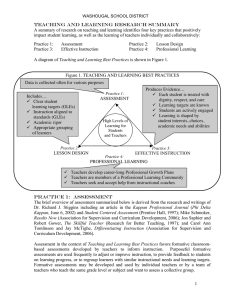 1 Teaching and Learning Research Summary A summary of