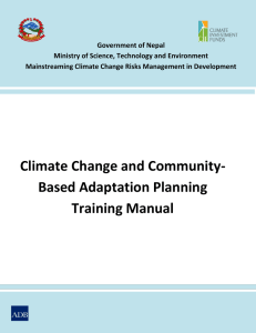 Climate Change and Community- Based Adaptation Planning