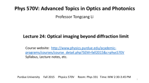 Advanced Topics in Optics and Photonics - Physics