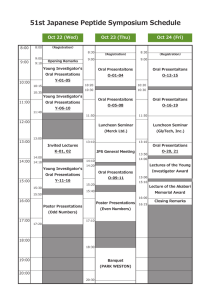 51st Japanese Peptide Symposium Schedule