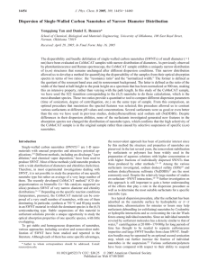 Dispersion of Single-Walled Carbon Nanotubes of Narrow Diameter