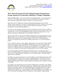 More Than 40 Commercial LED Lighting Products Recognized by