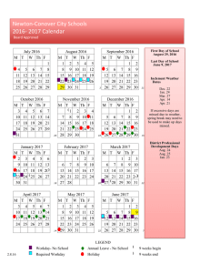 Newton-Conover City Schools 2016- 2017 Calendar