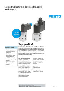 Solenoid valve VOFC for stringent safety and reliability