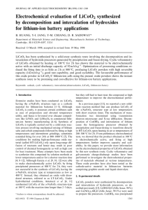 Electrochemical evaluation of LiCoO2 synthesized by