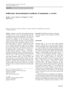 Solid-state electrochemical synthesis of ammonia: a review