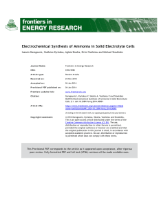 Electrochemical Synthesis of Ammonia in Solid Electrolyte Cells