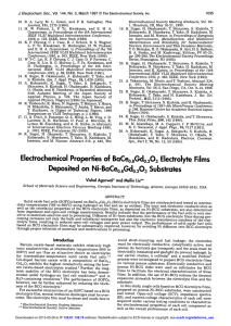 Electrochemical Properties of BaCe08Gd02O3 Electrolyte Films