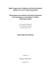 High Temperature Oxidation and Electrochemical Studies