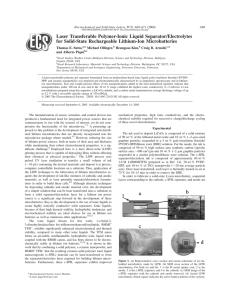 Laser Transferable Polymer-Ionic Liquid Separator/Electrolytes for