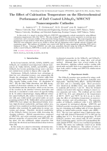 The E ect of Calcination Temperature on the Electrochemical