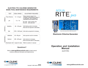 Aqua Rite™ Pro Electronic Chlorine Generator