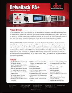dbx PA+Cutsheet09-fin.indd - HARMAN Professional Solutions