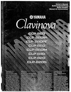 Yamaha Clavinova Owner`s Manual.