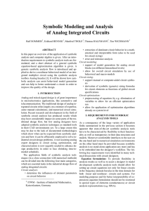 Symbolic Modeling and Analysis of Analog Integrated Circuits
