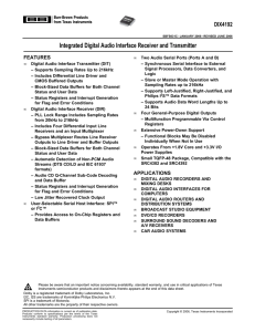 Integrated Digital Audio Interface Receiver and