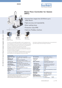 Mass Flow Controller for Gases (MFC)