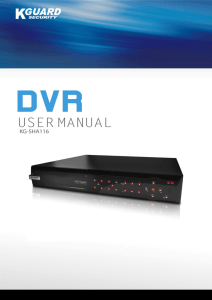 KGUARD Standalone DVR KG-SHA116 User Manual