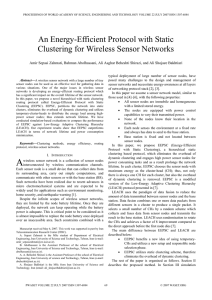 An Energy-Efficient Protocol with Static Clustering for Wireless