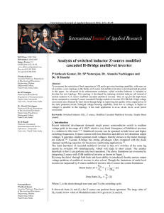 Analysis of switched inductor Z-source modified cascaded H