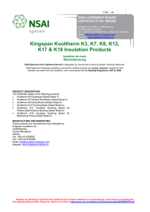 Kingspan Kooltherm K3, K7, K8, K12, K17