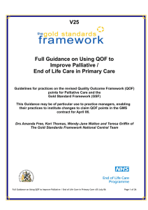 Full Guidance on Using QOF to Improve Palliative / End of Life Care