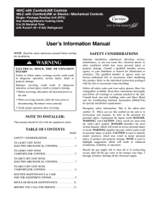 User`s Information Manual WARNING