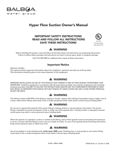 Hyper Flow Suction Owner`s Manual