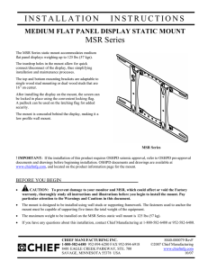 MSRSeries Installation Manual