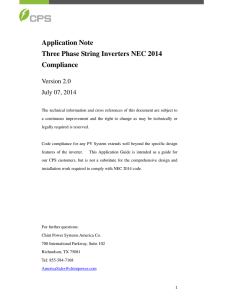 Application Note Three Phase String Inverters NEC 2014 Compliance