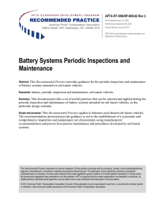 Battery Systems Periodic Inspections and Maintenance