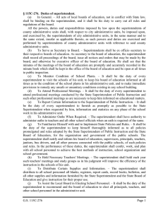 G.S. 115C-276 Page 1 § 115C-276. Duties of superintendent. (a) In