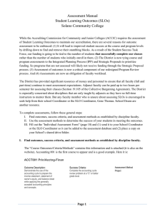 Assessment Manual Student Learning Outcomes (SLOs) Solano