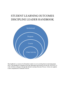 student learning outcomes discipline leader handbook