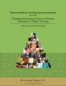 Changing Institutional Culture to Promote Assessment of Higher
