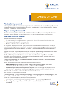 learning outcomes - Massey University