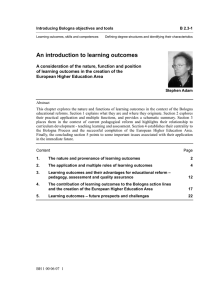 An introduction to learning outcomes