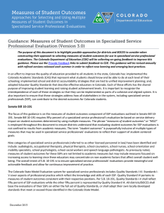 Guidance to Measures of Student Outcomes for Specialized Service
