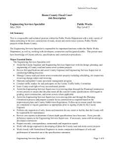 Boone County Fiscal Court Job Description Engineering Services