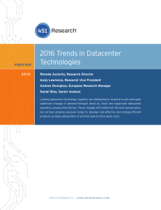 2016 Trends in Datacenter Technologies