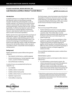 Leak Detection and Micro Motion Coriolis Meters