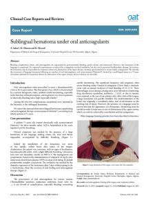 Sublingual hematoma under oral anticoagulants