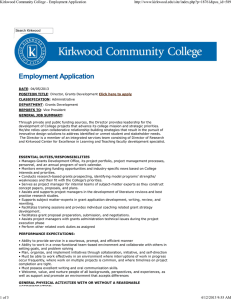 Kirkwood Community College STUDENT/ORGANIZATION INFORMATION & PLACEMENT
