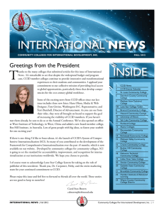 International News from CCID (Fall 2012)